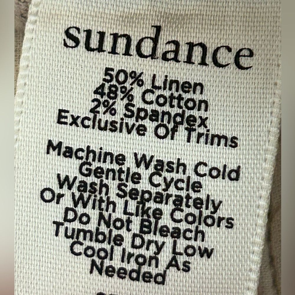 Sundance Sierra Pant Linen Blend Stripe Button Side Size 2P - Picture 9 of 9
